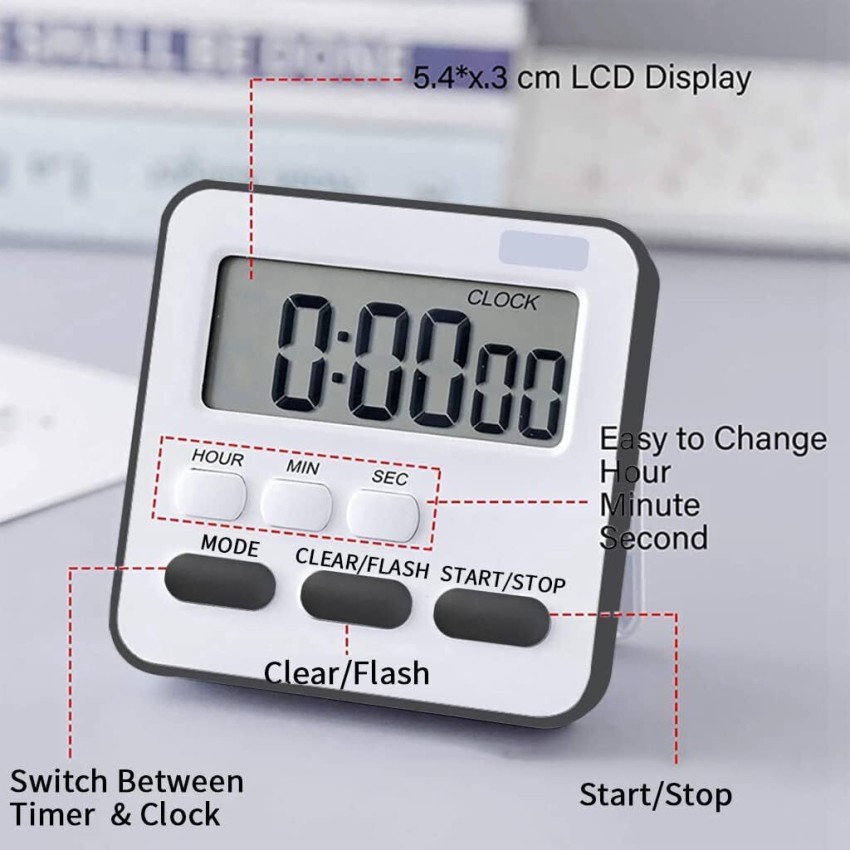 Vrundavan Care Black Timer Kids, Kitchen, Cooking, Classroom, Exercise,  Oven, Baking With Clock Digital Kitchen Timer Price in India - Buy  Vrundavan Care Black Timer Kids, Kitchen, Cooking, Classroom, Exercise,  Oven, Baking