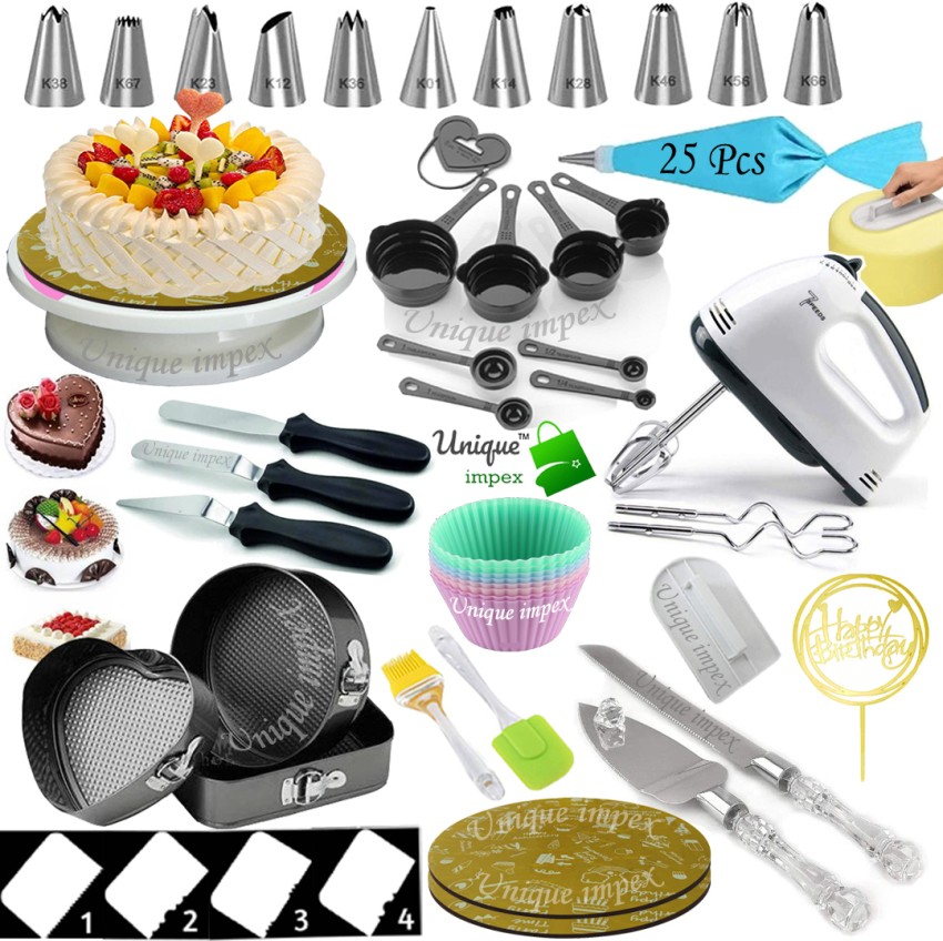 Unique Impex With Free 25 Pcs disposable Frosting Icing Piping Bag + cake  baking set Kitchen Tool Set Price in India - Buy Unique Impex With Free 25  Pcs disposable Frosting Icing