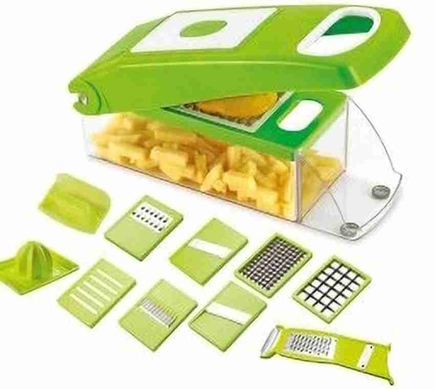 1Pc Green Black 12 in 1 Multifunctional Vegetable Slicer Cutter