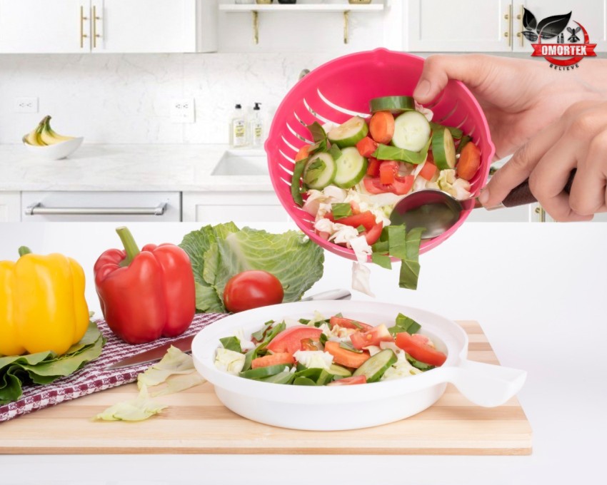 RANDOM Plastic Multipurpose Salad Cutter Strainer/Vegetable, Fruits Cutting  Bowl, For Kitchen Items