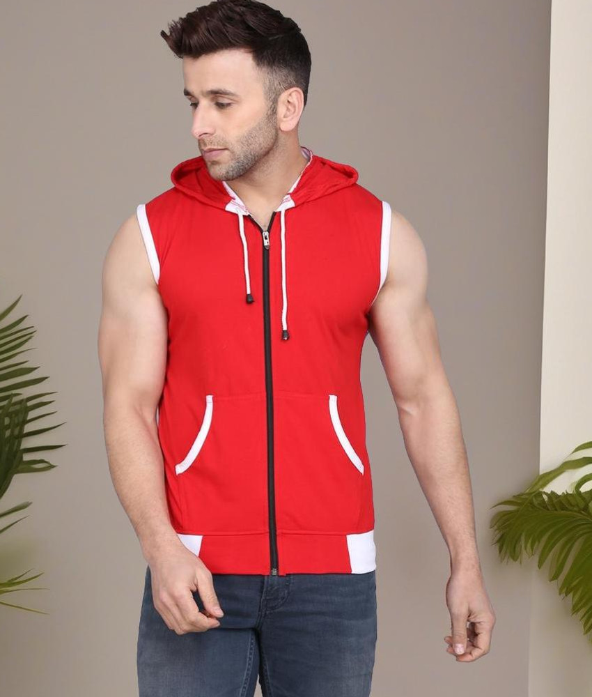 ELABOT Solid Men Hooded Neck Red T Shirt Buy ELABOT Solid Men