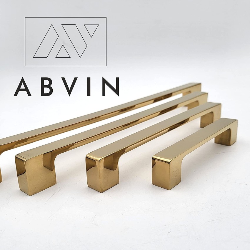 ABVIN Premium Thin Solid Brass Bar Handles, Modern Gold Cabinet Hardware,  Furniture Pulls for Doors, Cabinets, Cupboards & Drawers (9.2 Inch)