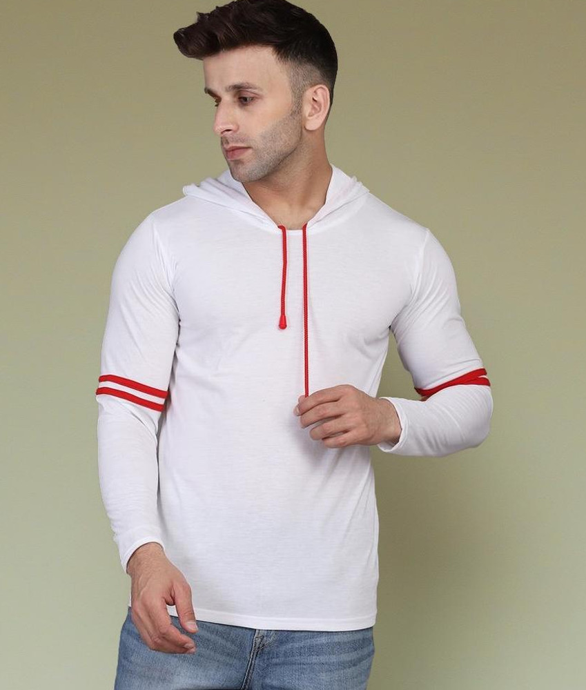 HIGHLANCETSHIRT Solid Men Hooded Neck White T Shirt Buy