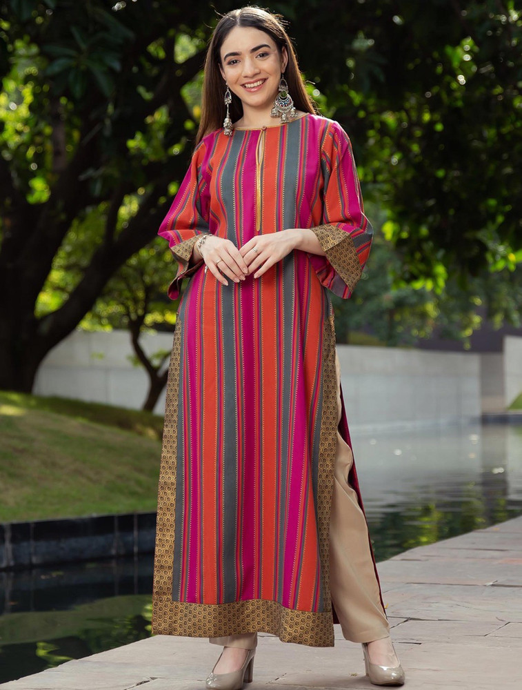 SANGOURI Women Block Print Straight Kurta Buy SANGOURI Women