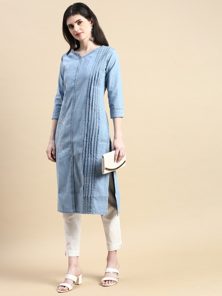 GRANTH FASHION Women Embroidered Straight Kurta - Buy GRANTH FASHION Women  Embroidered Straight Kurta Online at Best Prices in India