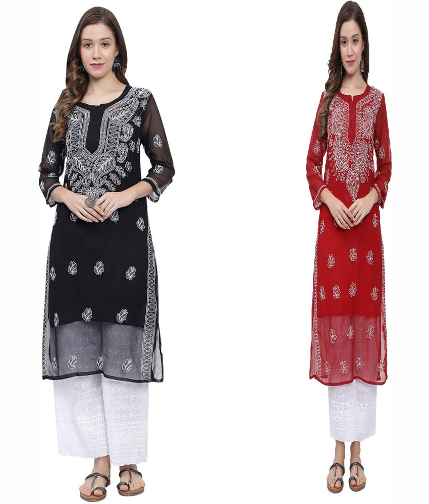 Chikan kurti online flipkart clearance
