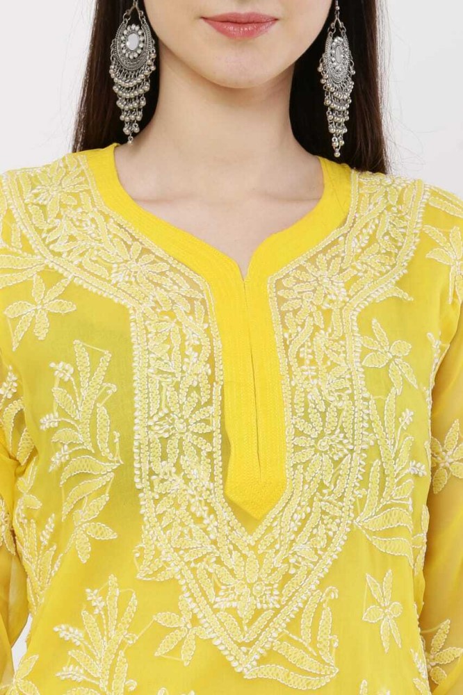 Yellow kurti in on sale flipkart