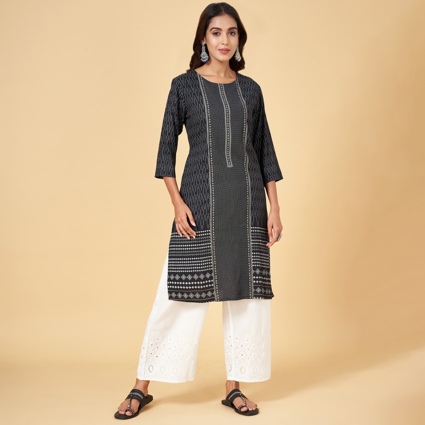 Rangmanch By Pantaloons Grey Kurtas - Buy Rangmanch By Pantaloons Grey  Kurtas online in India