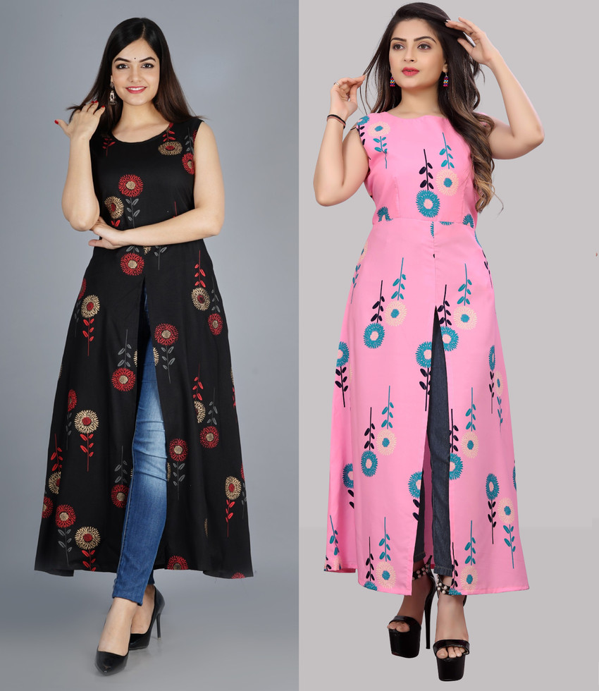 Modli 20 Fashion Women Floral Print Frontslit Kurta Buy Modli 20