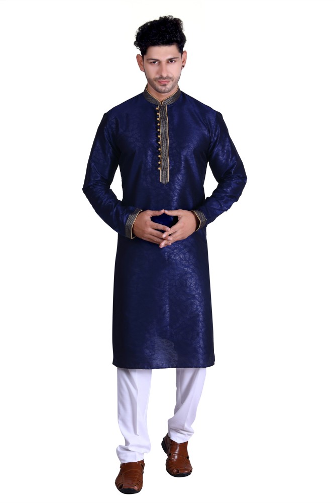Buy online Royalblue Polyester Blend Kurta Pyjama Set from Clothing for Men  by Hangup for ₹899 at 70% off
