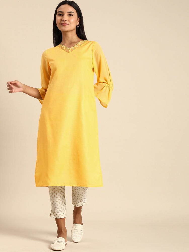 ANOUK Women Solid Straight Kurta Buy ANOUK Women Solid Straight Kurta Online at Best Prices in India Flipkart