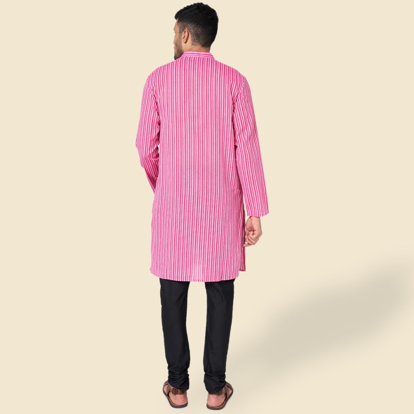 YU by Pantaloons Pink Cotton Printed Straight Kurta