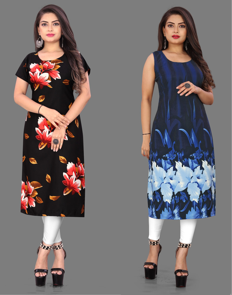 Modli 20 Fashion Women Floral Print Straight Kurta