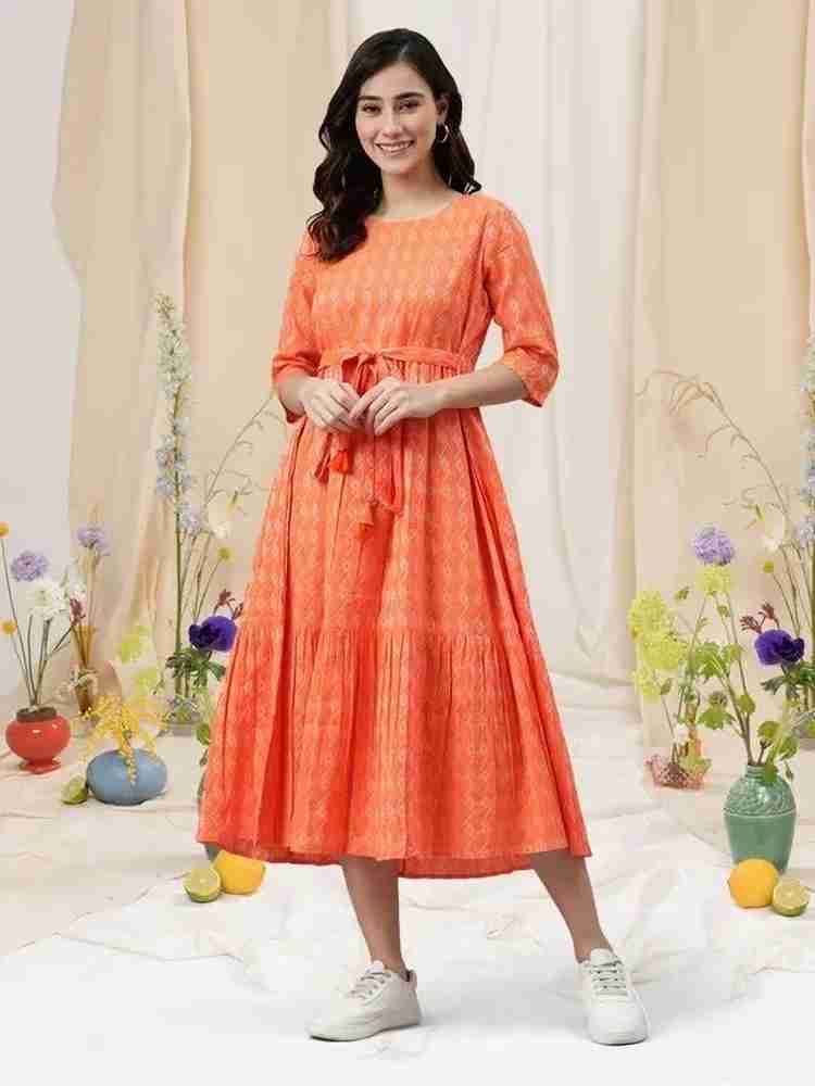 Dress21 Women Self Design Flared Kurta - Buy Dress21 Women Self 