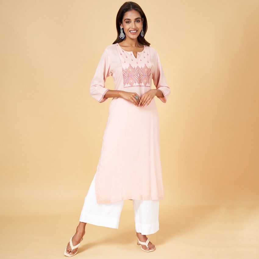 Rangmanch by Pantaloons Women Embroidered A-line Kurta - Buy