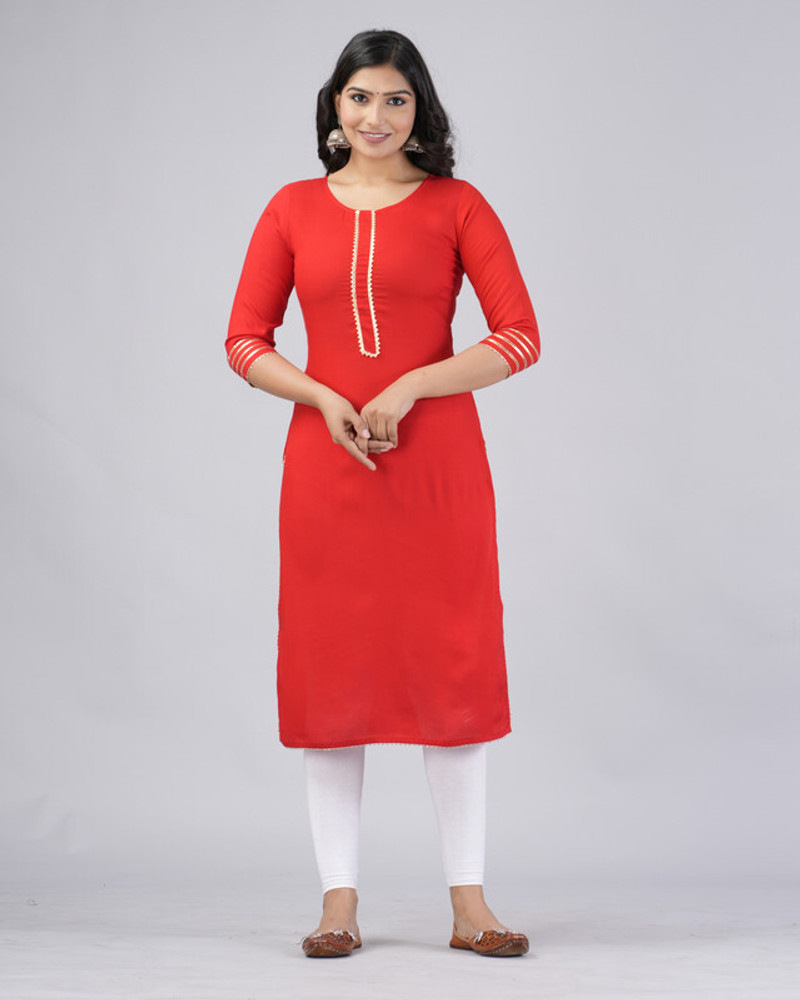 Solid on sale straight kurta
