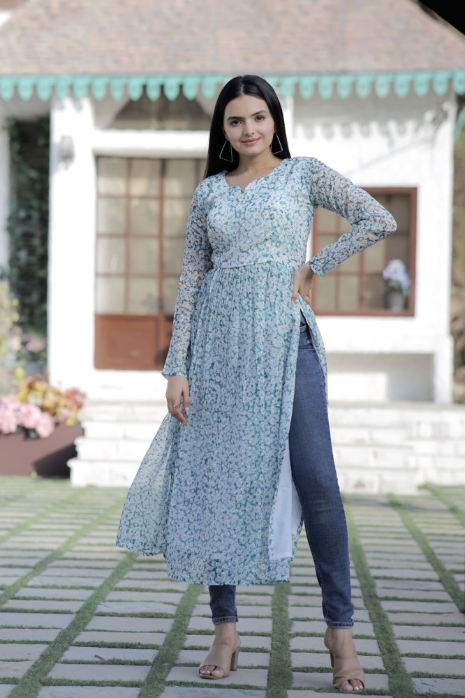 Long kurti with outlet jeans flipkart