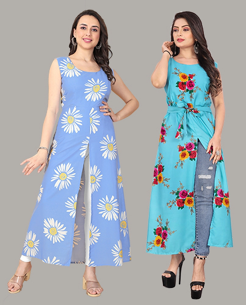 7800 GROUP Women Floral Print Frontslit Kurta Buy 7800 GROUP
