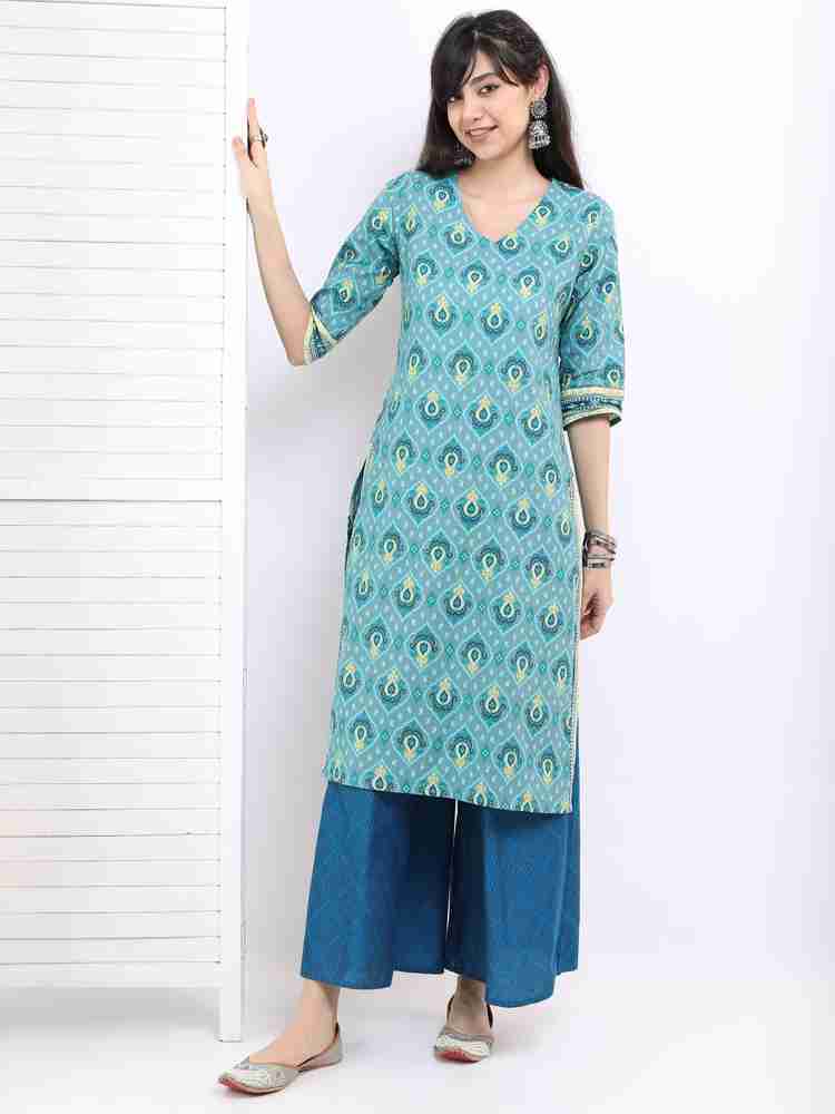 Vishudh Women Printed Straight Kurta Buy Vishudh Women Printed