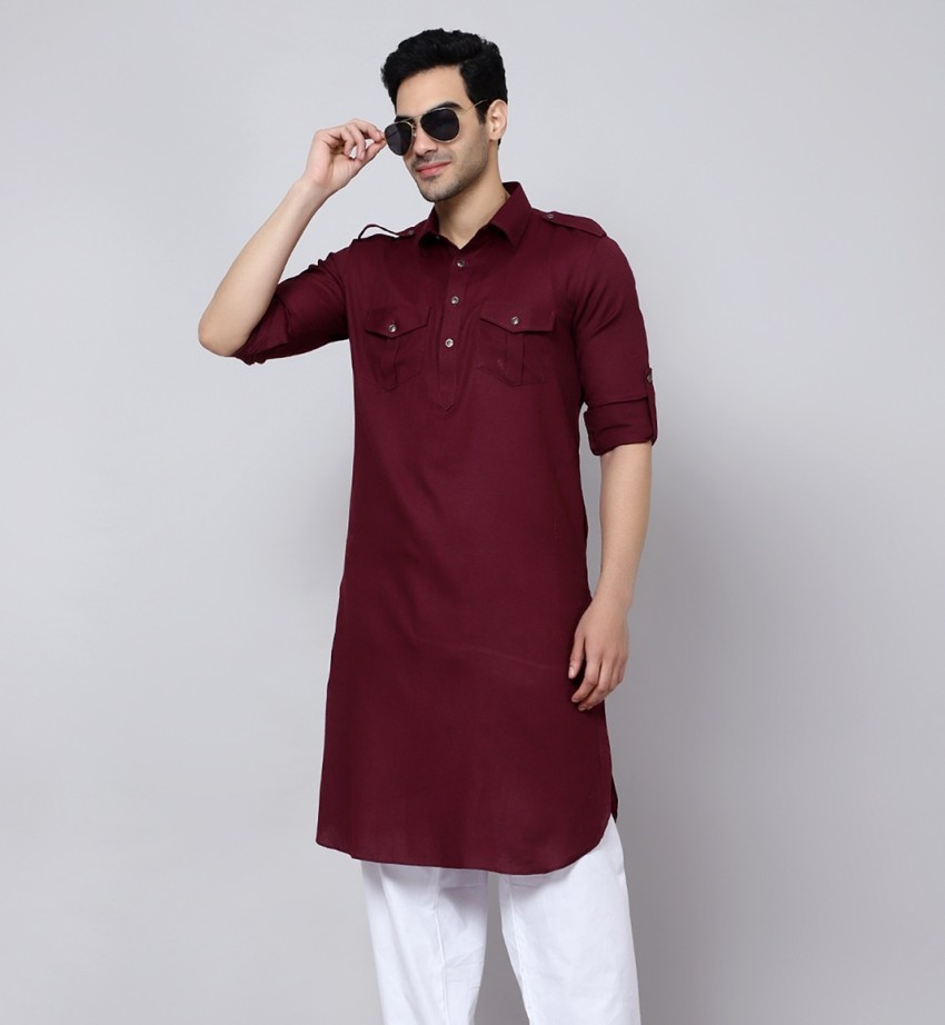 sultan Men Solid Pathani Kurta