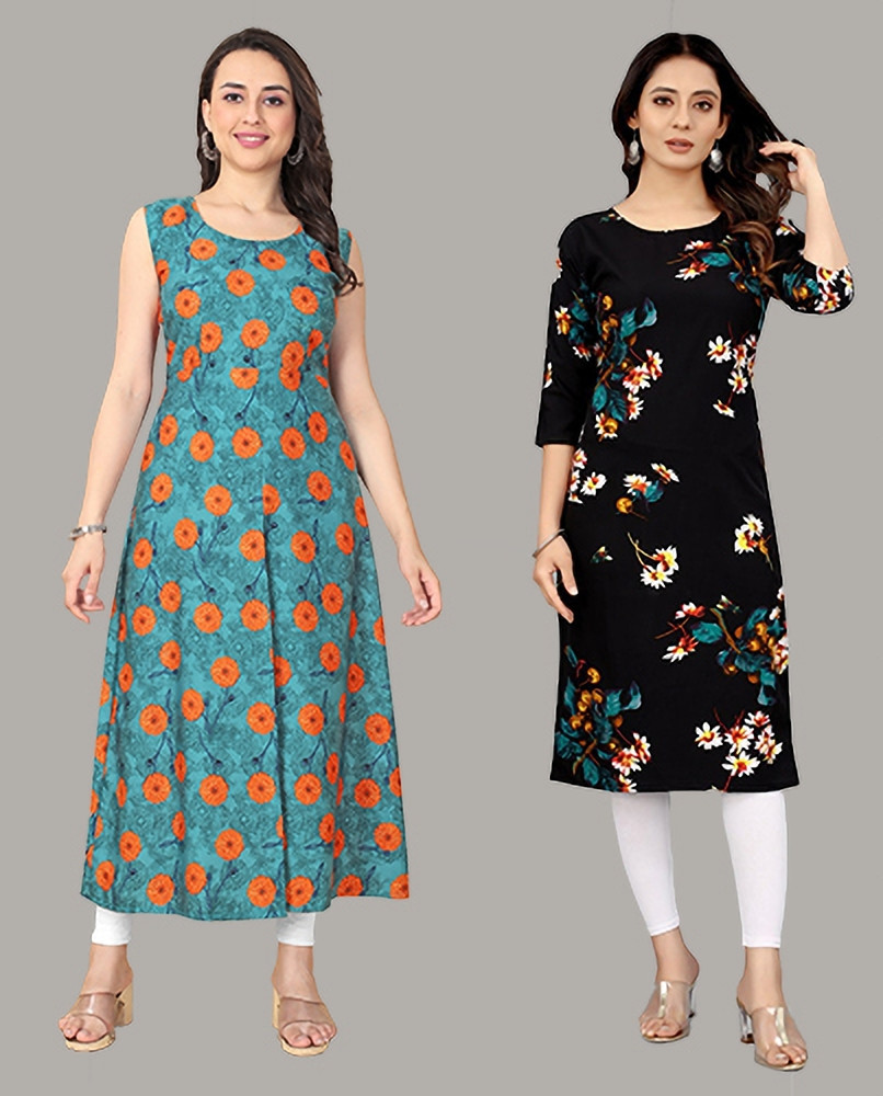 INEZAA Women Floral Print Straight Kurta Buy INEZAA Women Floral