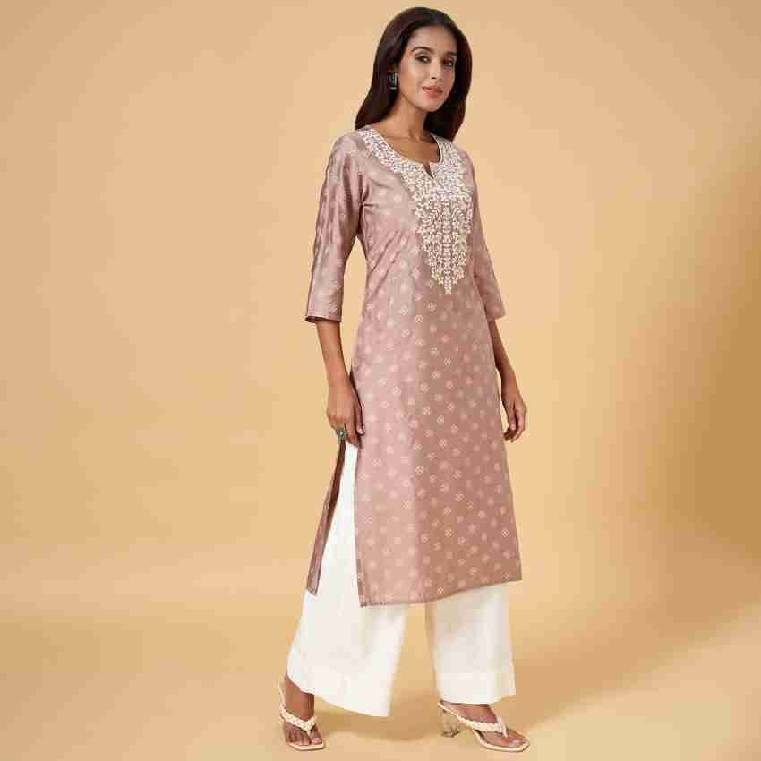 Rangmanch by Pantaloons Women Embroidered Straight Kurta - Buy Rangmanch by  Pantaloons Women Embroidered Straight Kurta Online at Best Prices in India