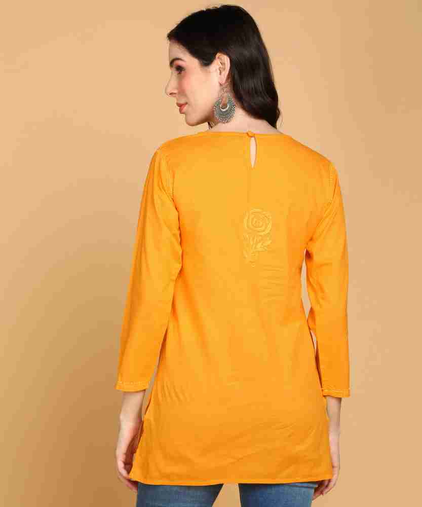 VAHSON Women Chikan Embroidery, Embroidered A-line Kurta - Buy