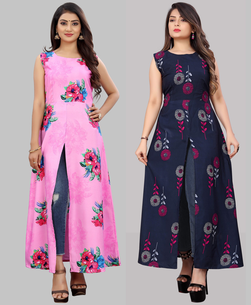 Modli 20 Fashion Women Printed Polka Print Frontslit Kurta Buy