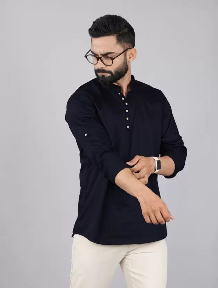 SPOQUE Men Solid Straight Kurta Buy SPOQUE Men Solid Straight