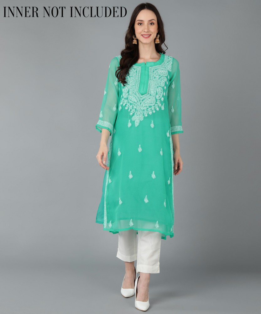 Chikankari deals kurtis flipkart