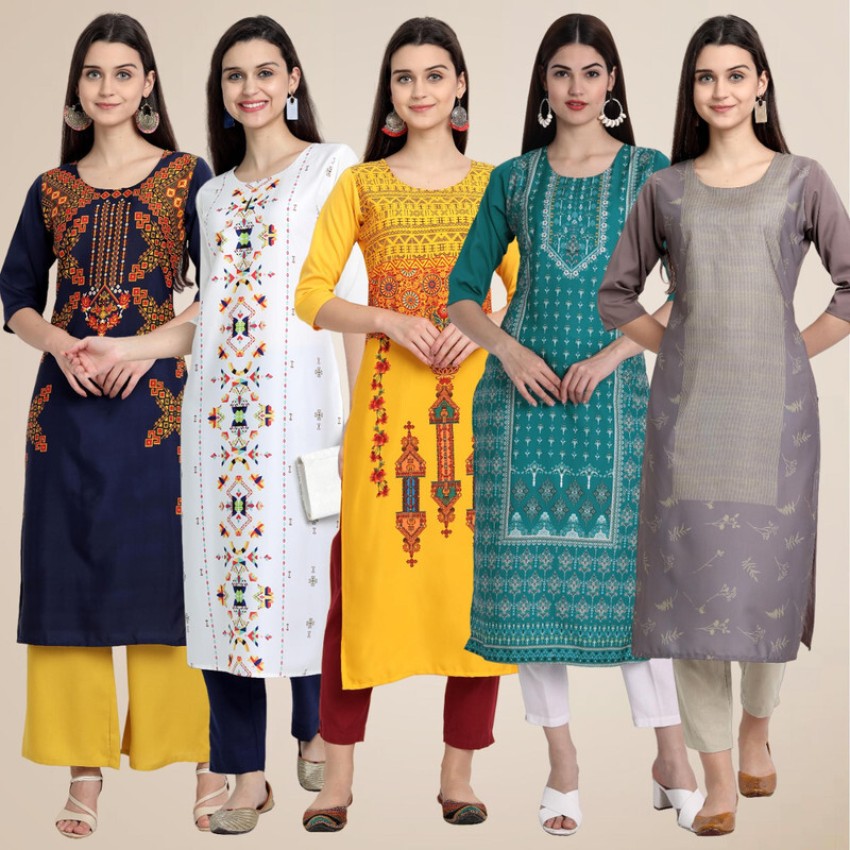 1 Stop Fashion Women Printed Straight Kurta - Buy 1 Stop Fashion