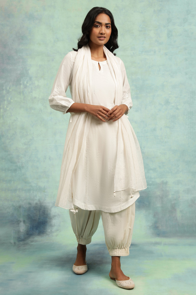 Plain white outlet kurti flipkart