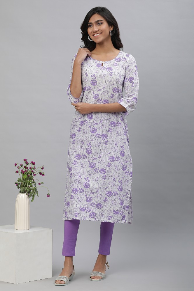 Aurelia Women Floral Print Straight Kurta - Buy Aurelia Women