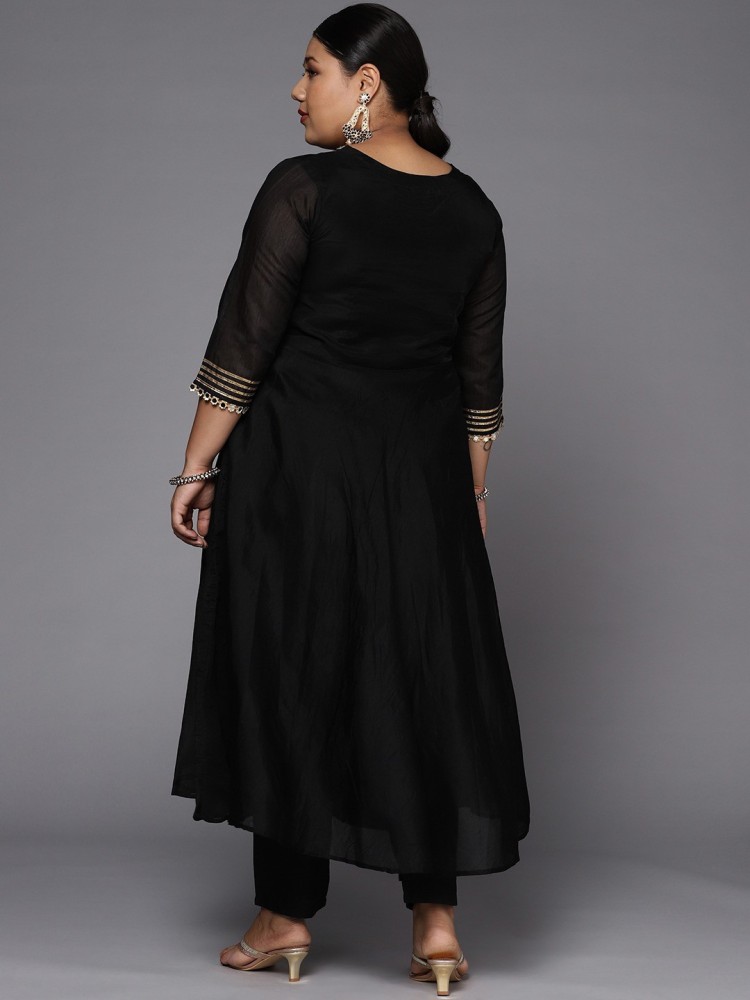 Inddus top black anarkali