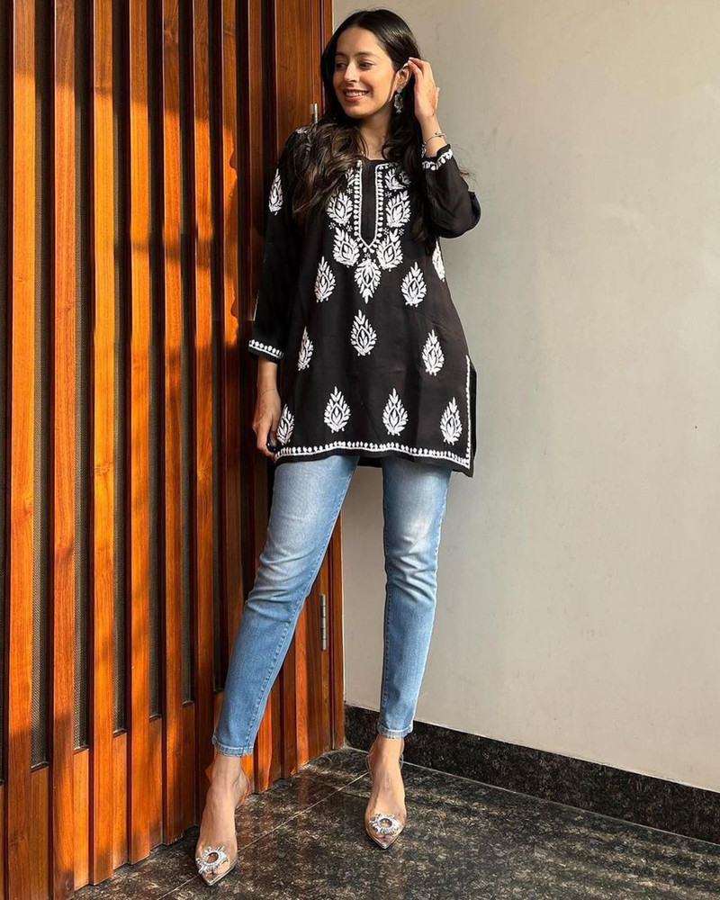 KRULRIN Women Chikan Embroidery A line Kurta Buy KRULRIN Women Chikan Embroidery A line Kurta Online at Best Prices in India Flipkart