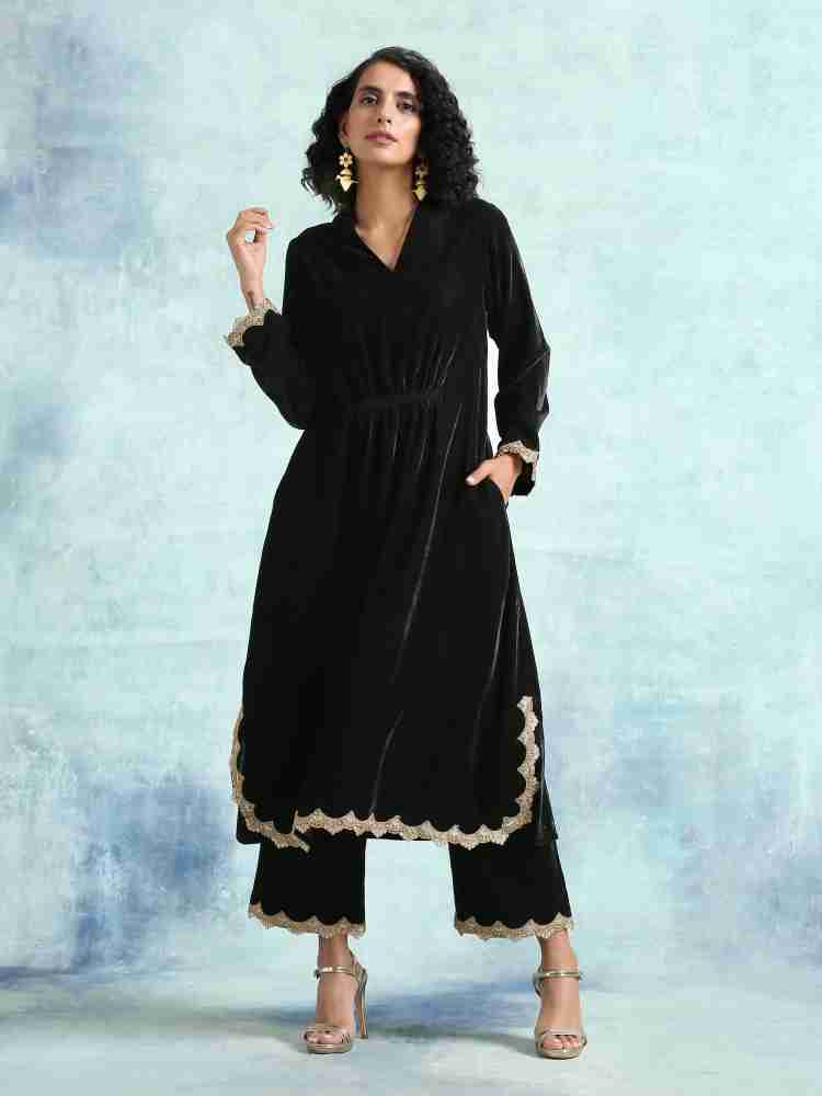 TrueBrowns Women Solid Straight Kurta - Buy TrueBrowns Women Solid