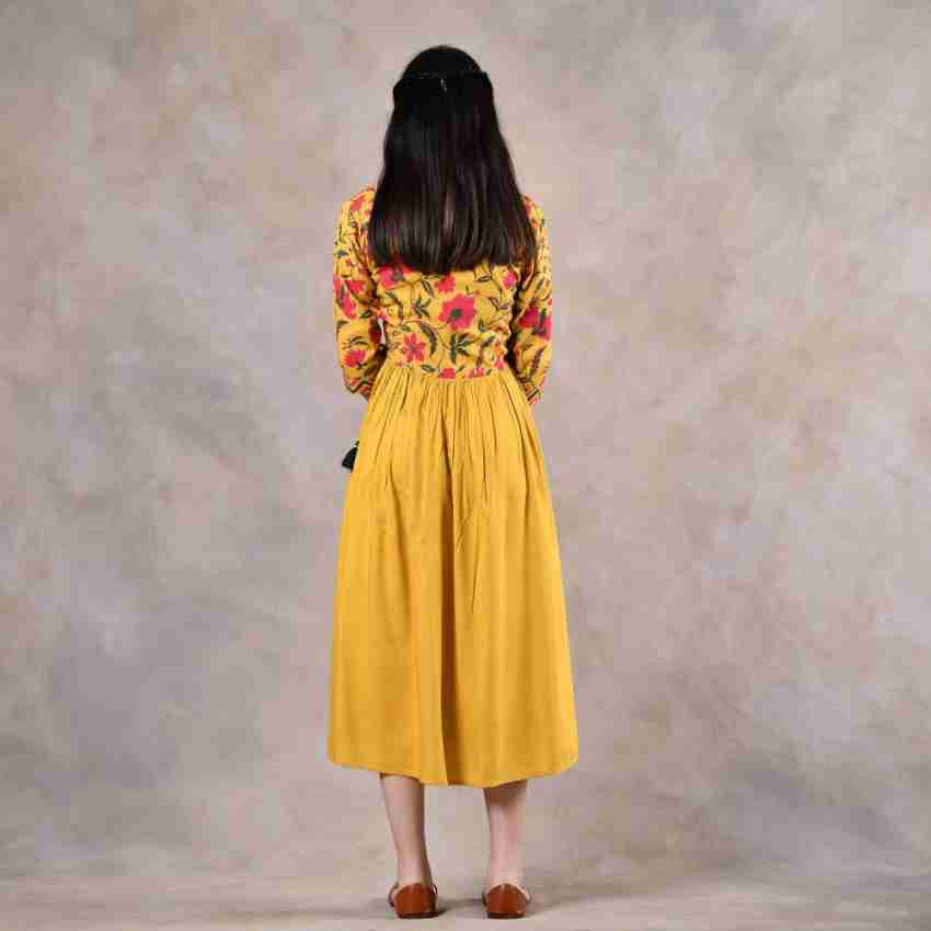 Happy Yellow Embroidered Dress – Indianvirasat