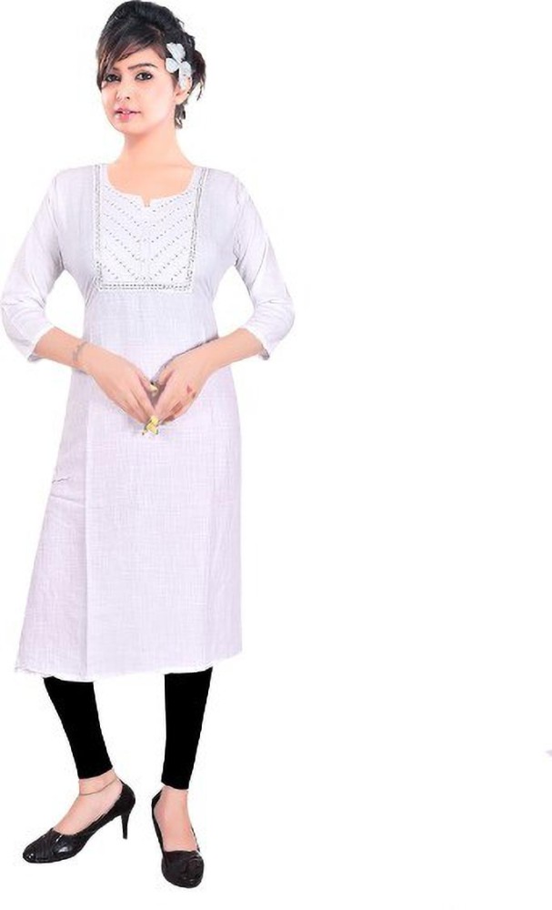 Plain white hotsell kurti flipkart