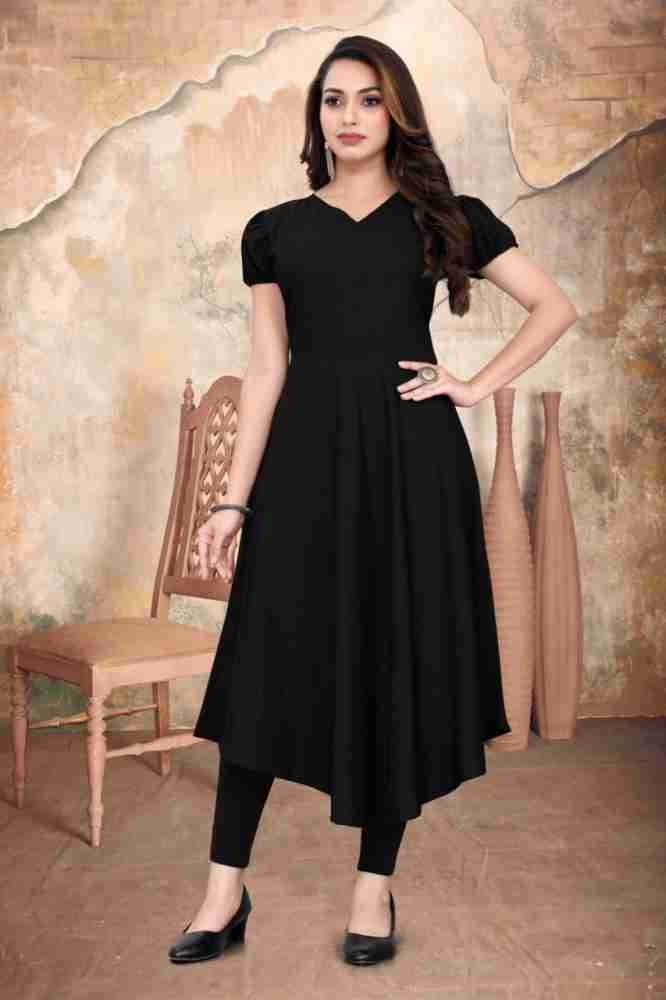 Plain black shop frock kurti