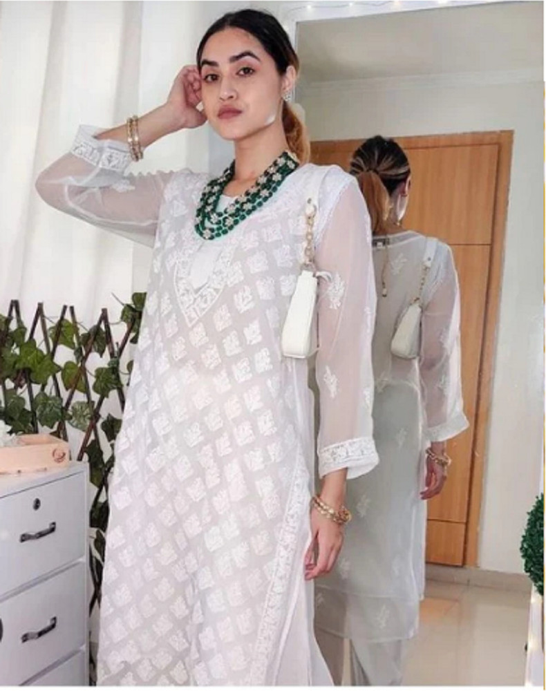 PRIMEXO Women Chikan Embroidery Straight Kurta - Buy PRIMEXO Women Chikan  Embroidery Straight Kurta Online at Best Prices in India | Flipkart.com