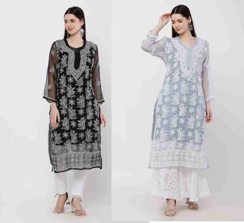 Chikankari kurtis flipkart on sale