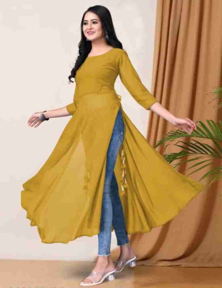 Mustard yellow 2024 kurti flipkart