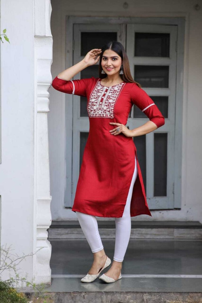 Kurti with white leggings best sale