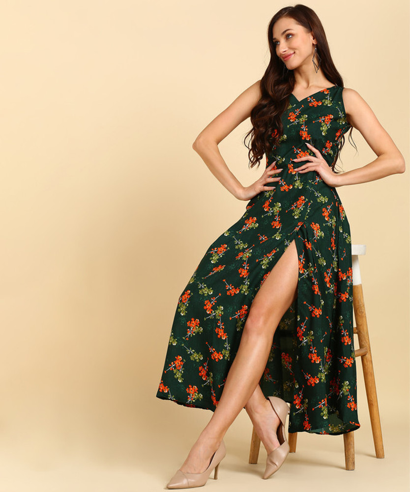INEZAA Women Maxi Multicolor Dress