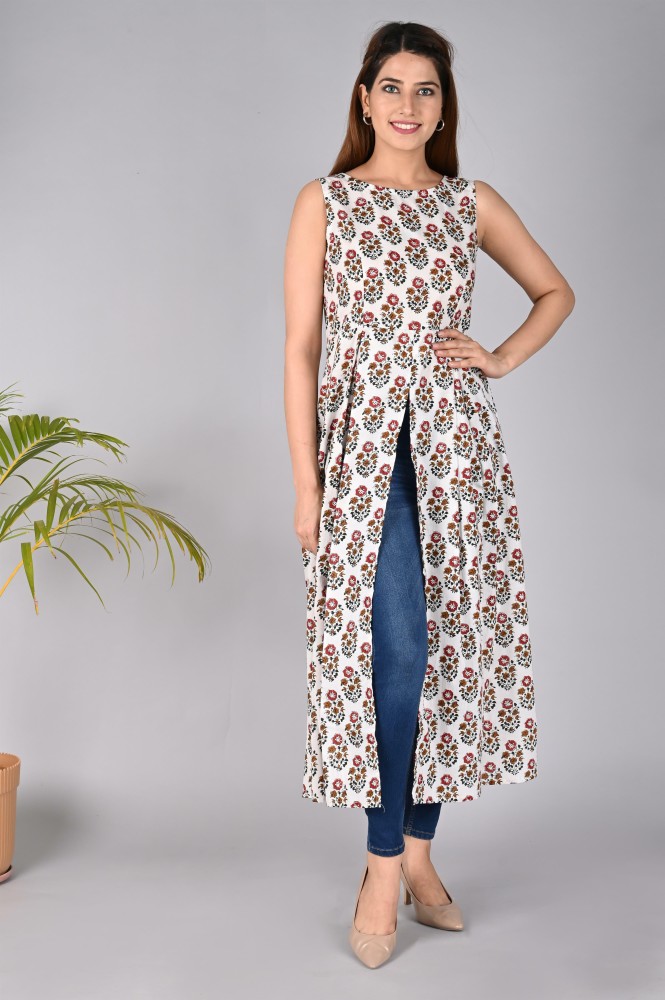 Buy online Women Printed Front Slit Kurta from Kurta Kurtis for Women by  Ftdiva for ₹899 at 70% off