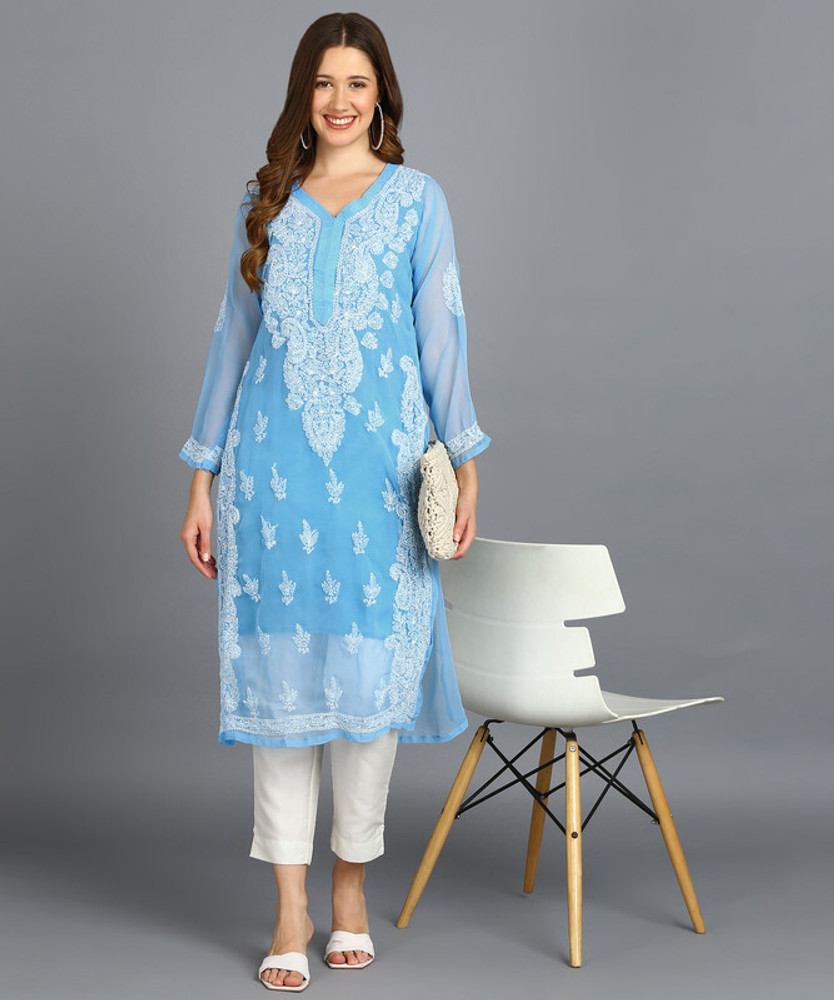 Blue kurti flipkart sale