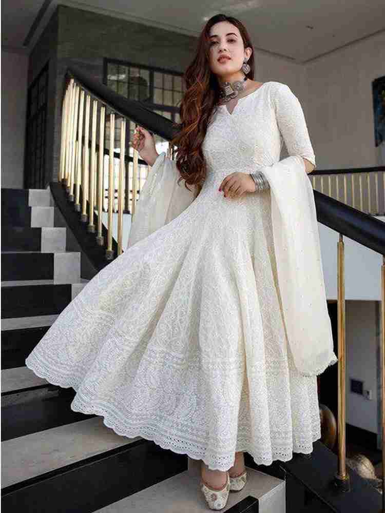 INFINITE CLOTHING Women Chikan Embroidery Anarkali Kurta Buy
