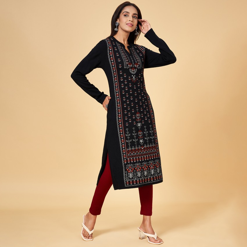 Pantaloons black clearance kurti