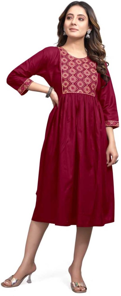 Maroon on sale kurti flipkart