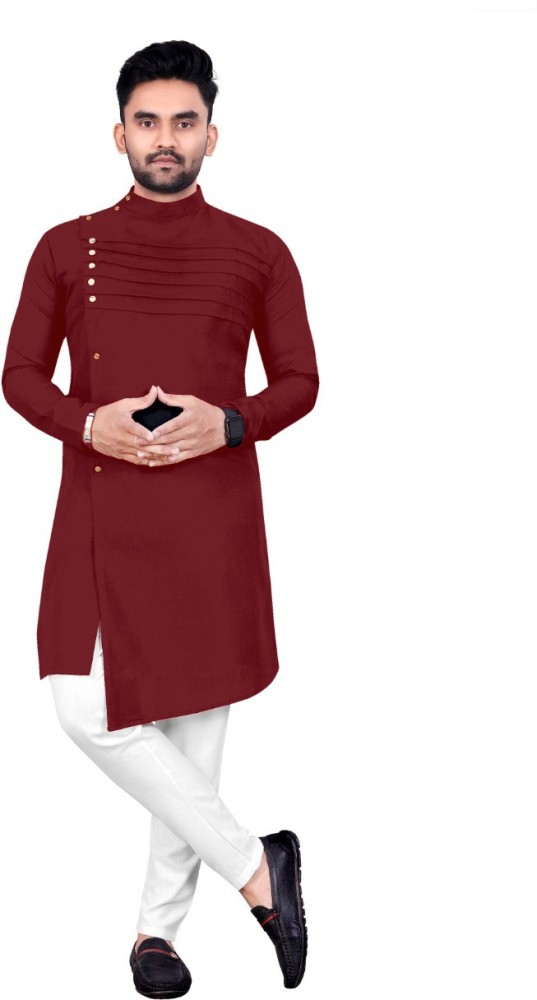 Jenil Fashion Men Self Design Pathani Kurta Buy Jenil Fashion